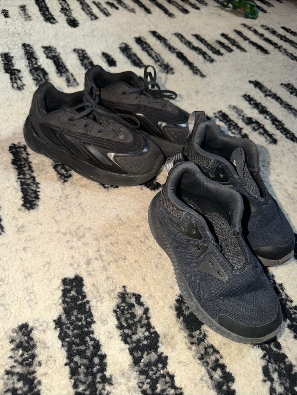 2 pair Adidas toddler shoes size 8 and 10